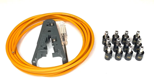 Alt view image 7 of 10 - Kurrent Electric Solderless Standard DC Barrel DIY Kit, 6 Custom Length Cables for Guitar Effects Pedals (Orange Cable Kit)