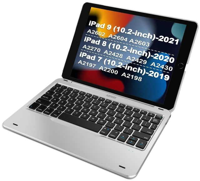 Alt view image 6 of 10 - Arteck iPad 9th Gen (10.2-inch, 2021) Keyboard Case, Ultra-Thin Bluetooth Keyboard with Folio Full Protection Case for Apple 10.2-inch iPad 9 (2021) 8 and 7 with 130 Degree Swivel Rotating