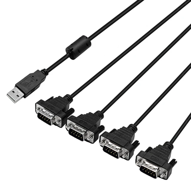 Alt view image 6 of 10 - UOTEK USB to 4-Port 9-Pin RS-232 Cable Converter, 4.9FT USB V2.0 to DB9 RS232 Serial Adapter Gold Plated for Win 10/8.1/8/7/Vista/XP/Mac UT-8814