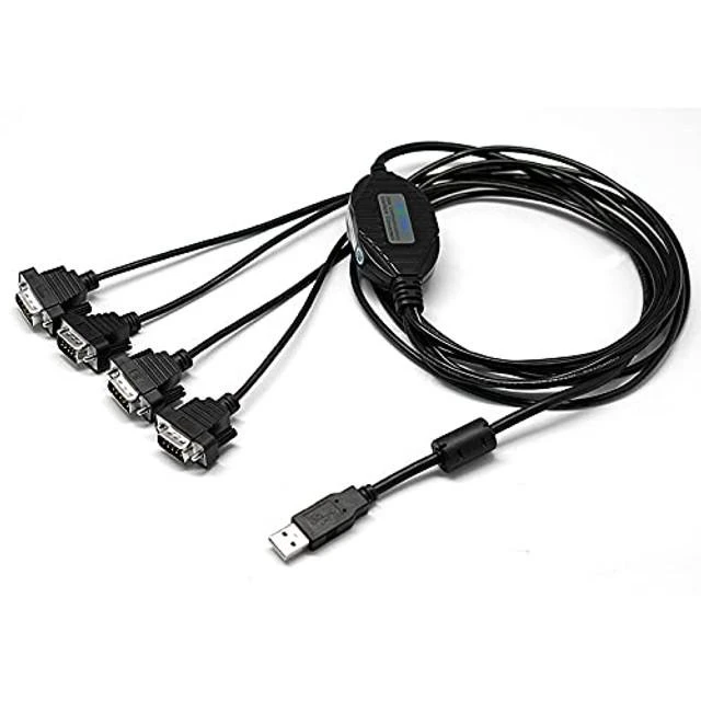 Alt view image 7 of 10 - UOTEK USB to 4-Port 9-Pin RS-232 Cable Converter, 4.9FT USB V2.0 to DB9 RS232 Serial Adapter Gold Plated for Win 10/8.1/8/7/Vista/XP/Mac UT-8814