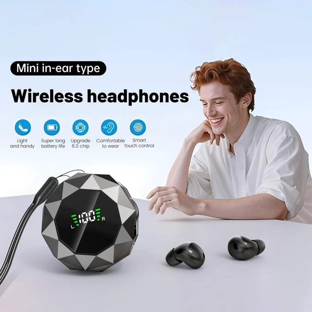 Alt view image 10 of 10 - MSHUKCOE Smallest Invisible Mini Earbuds Wireless Bluetooth Headset, Low Profile Micro Tiny Discreet Hidden Earbudsfor Work, Small Headphones, Invisible Sleep Earphones for Small Ear Canals (Black)