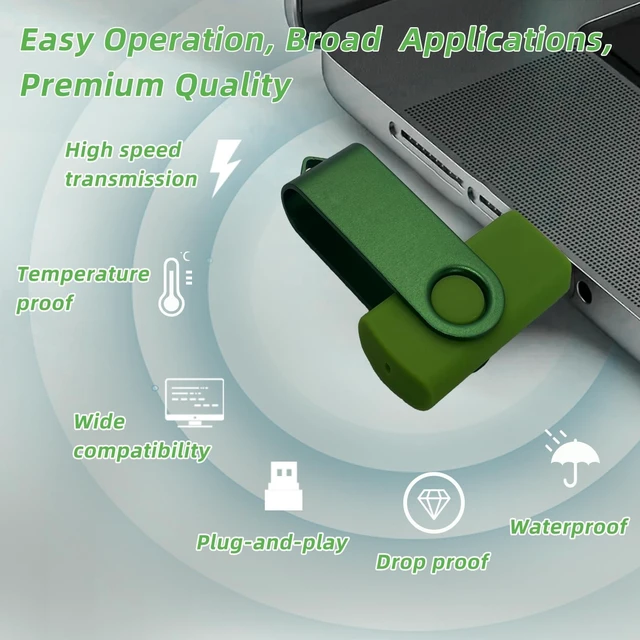 Alt view image 9 of 10 - XUANREG 20PCS USB Flash Drive 2GB,USB 2.0 Thumb USB Drives with 20 Lanyards Flash Drive Green 2GB