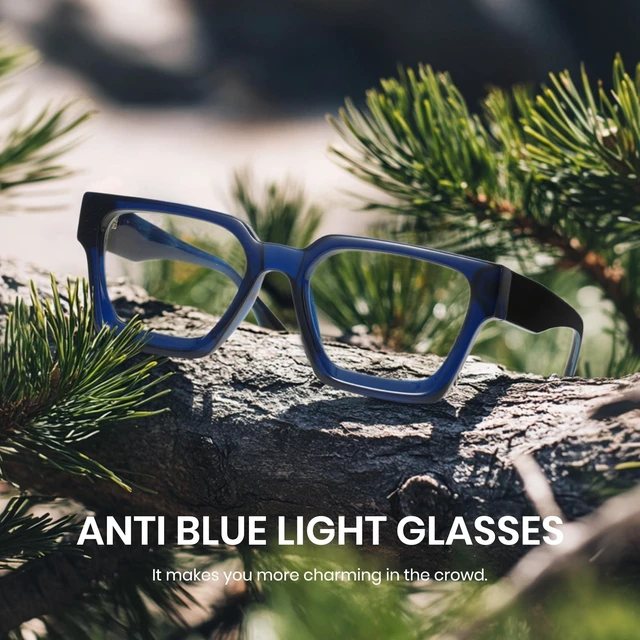 Alt view image 7 of 10 - Cyxus Oversized Square Blue Light Blocking Glasses Women Men Chic Preppy Thick Frame Computer Eyeglasses Anti Eyestrain 8224