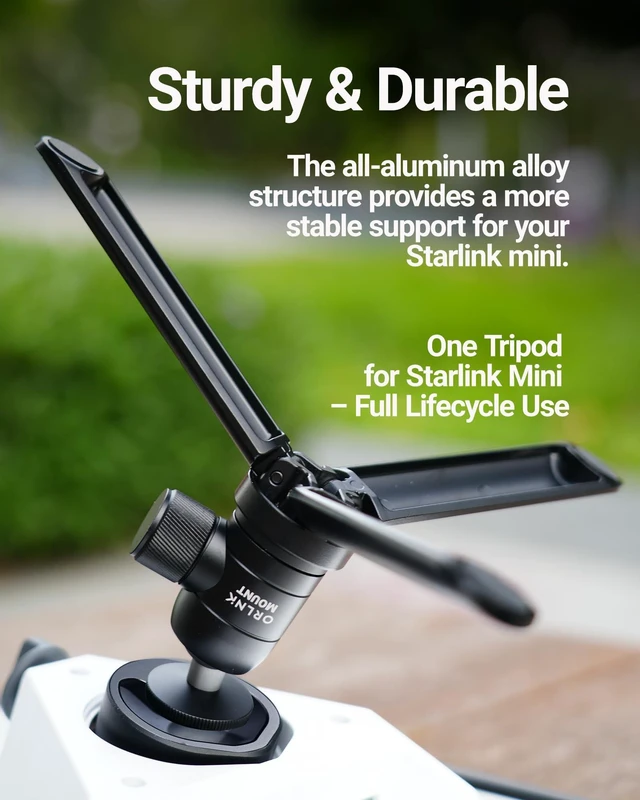Alt view image 7 of 10 - ORLNK T3 Portable Tripod Stand for Starlink mini with Adapter (Adjustable-Angled, Aluminum Alloy)