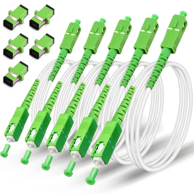 Alt view image 6 of 10 - Bangun (1m - 5Pack) SC/APC to SC/APC Fiber Optic Internet Cable, Armored Single Mode Patch Cable, Fiber Optic Jumper Optical Patch Cord - SIMPLEX - 9/125um - OS1/OS2 Compatible, LSZH White