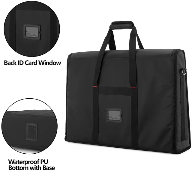 Alt view image 9 of 10 - Trunab Monitor Carrying Case 24-27 Inch Padded Travel Bag Hold Up to 2 LCD Screens/TVs, Not Compatible with iMac, with Accessories Pocket, Shoulder Strap, PU Bottom, Black