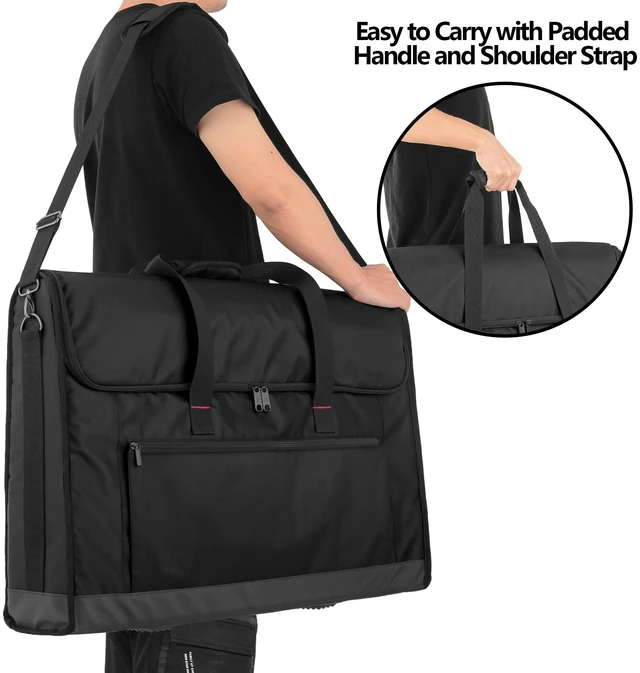 Alt view image 10 of 10 - Trunab Monitor Carrying Case 24-27 Inch Padded Travel Bag Hold Up to 2 LCD Screens/TVs, Not Compatible with iMac, with Accessories Pocket, Shoulder Strap, PU Bottom, Black