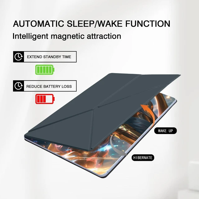 Alt view image 7 of 10 - Magnetic Case for Samsung Galaxy Tab S10 Plus 2024/S9 FE+/S9 Plus 12.4 Inch 2023 - Model SM-X820/X826B/X610/X616B/X810/X816B Tablet with S-Pen Holder, Auto Wake/Sleep Smart Tablet Cover, Grey