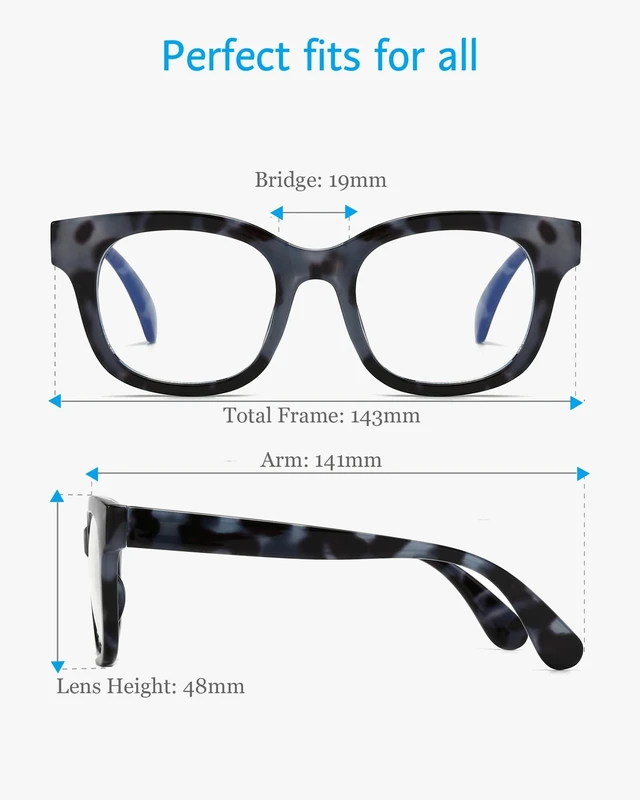 Alt view image 9 of 10 - ANRRI Blue Light Blocking Glasses for Women and Men, Oversized Blue Light Computer Glasses, Tortoise-Grey Frame
