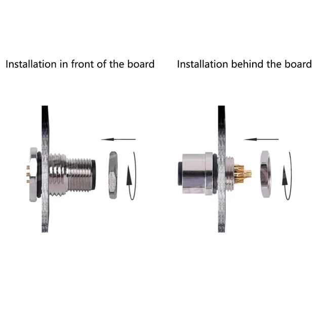 Alt view image 10 of 10 - 5Pcs 1.64ft M12 4 Pin A Code Male Connector Cable, IP67 Waterproof Front Mount Cable UnShielded Straight Aviation Socket Electrical Wire Sensor Receptacle 250V 4A (0.5Meter)