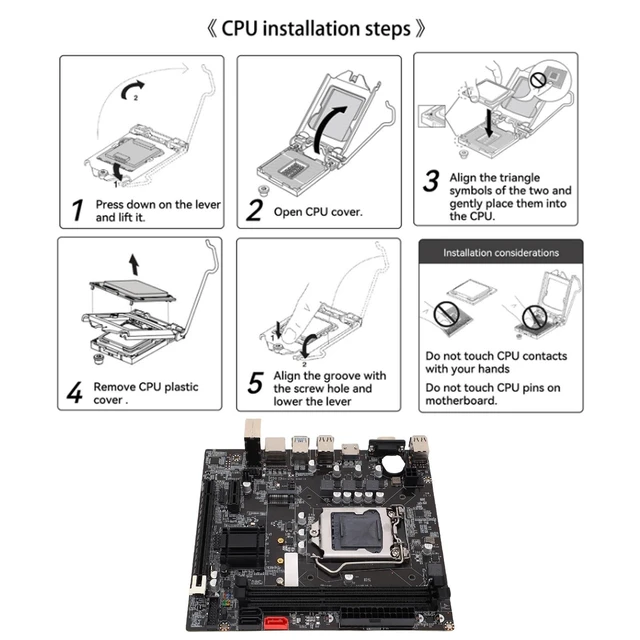 Alt view image 10 of 10 - Zunate B75 Micro ATX Gaming Motherboard for LGA 1155, Supports 2nd 3rd Gen Core i3 i5 i7 ^^ Dual Channel DDR3 16GB, M.2 NVMe NGFF SATA 3.0 USB 3.0, HDMI VGA