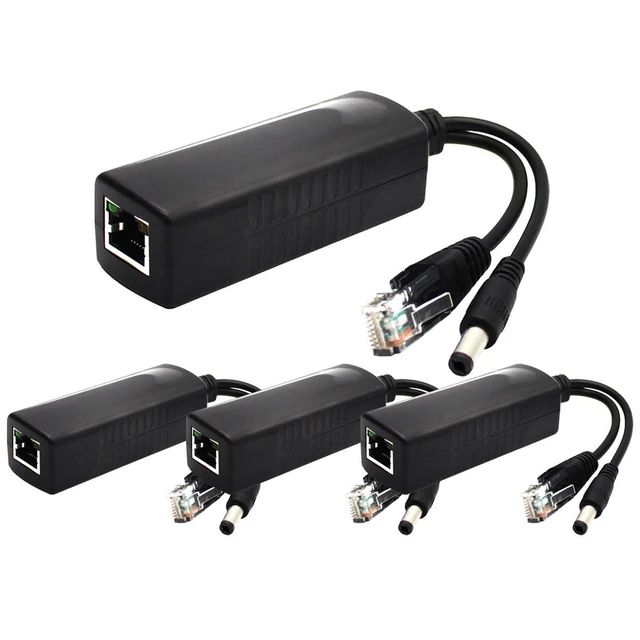 Alt view image 6 of 10 - ANVISION 4-Pack 12V DC Output Active PoE Splitter Adapter, IEEE 802.3af, 10/100Mbps, for IP Camera AP Voip Phone and More, AV-PS12
