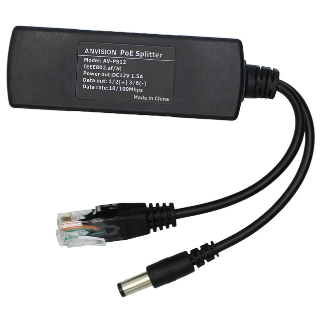 Alt view image 9 of 10 - ANVISION 4-Pack 12V DC Output Active PoE Splitter Adapter, IEEE 802.3af, 10/100Mbps, for IP Camera AP Voip Phone and More, AV-PS12