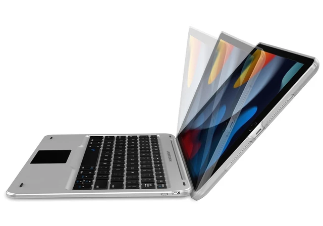 Alt view image 9 of 10 - Arteck iPad 9th Gen 10.2-inch 2021 Keyboard Case with Track Pad, Bluetooth Keyboard with Folio Full Protection Case and Touch Pad for Apple 10.2-inch iPad 9, 8, 7 with 130 Degree Swivel Rotating