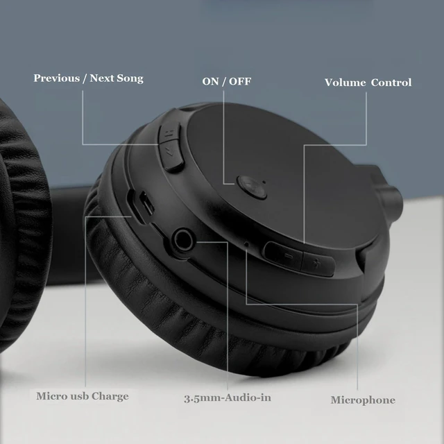 Alt view image 8 of 10 - Wireless Bluetooth TV Headset, Deep Bass Bluetooth Headphones Over Ear for Adults and Seniors, HiFi Stereo Lightweight Headphones for Home Office TV, PC, Cellphone (Black)