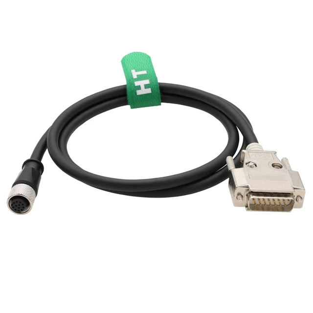 Alt view image 6 of 8 - HangTon Cognex Sensor Card Reader Data Cable in-Sight 7000 8000 M12 A-Coded 12 Pin Female to DB15 RS-232 3m