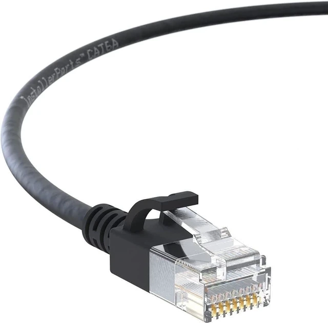 Alt view image 6 of 10 - InstallerParts Ethernet Cable CAT6A Slim Cable UTP Booted 3 FT (10 Pack) - Black - Professional Series - 10Gigabit/Sec Network/High Speed Internet Cable, 550MHZ, 28AWG