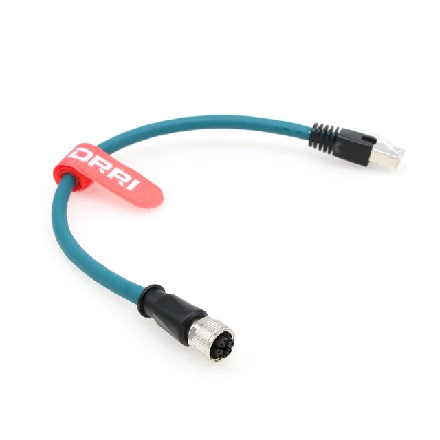 Alt view image 6 of 10 - DRRI Hight Speed Ethernet M12 8 Position X-Coded to RJ45 Patch Cable for Industrial Ethernet Connectivity (30CM)