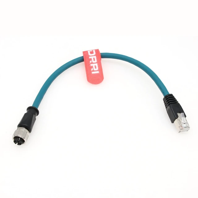 Alt view image 7 of 10 - DRRI Hight Speed Ethernet M12 8 Position X-Coded to RJ45 Patch Cable for Industrial Ethernet Connectivity (30CM)