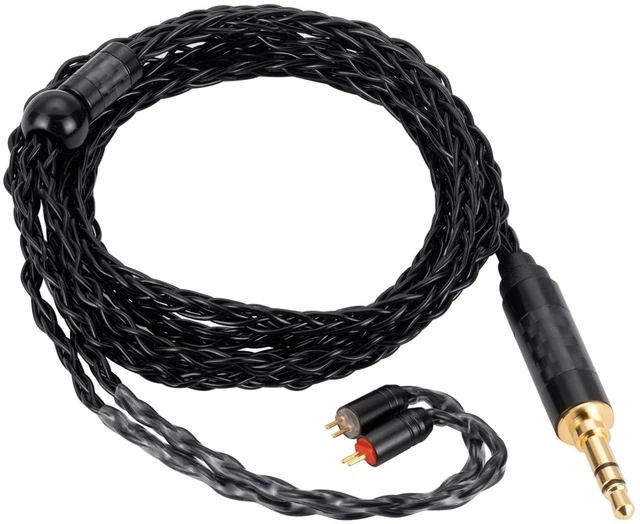 Alt view image 6 of 8 - UNCLE LIGHT 3.5mm to 2Pin (0.78mm) IEM Cable, 8-Core OCC Silver-Plated HiFi Earbud Cable, Ultra-Soft, for Earphone and in Ear Monitor, 1.3m Black