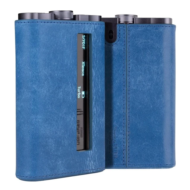 Alt view image 6 of 10 - MITER CASE for iFi Audio xDSD Gryphon DAC, Handmade Italy Pueblo Leather Case Cover for Gryphon (Blue)