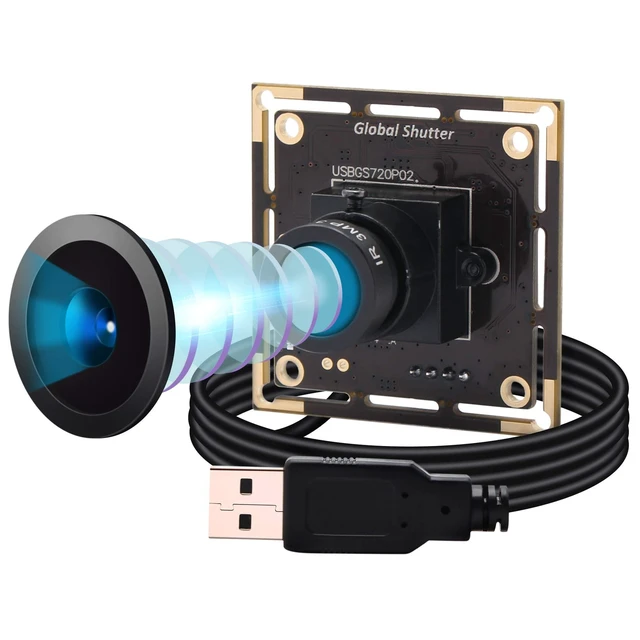 Alt view image 6 of 10 - IEights Global Shutter USB Camera Module 720P 60FPS Wide Angle 1MP UVC USB2.0 PC Camera for Laptop Jetson Nano