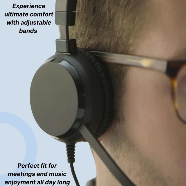 Alt view image 9 of 10 - Ebid-Dealz Replacement for NXT UC-2000 Headset Sound by Jabra for Professional Stereo Headset with Noise-Canceling Mic, Adjustable Headband NX55445 NX59468 HSC016