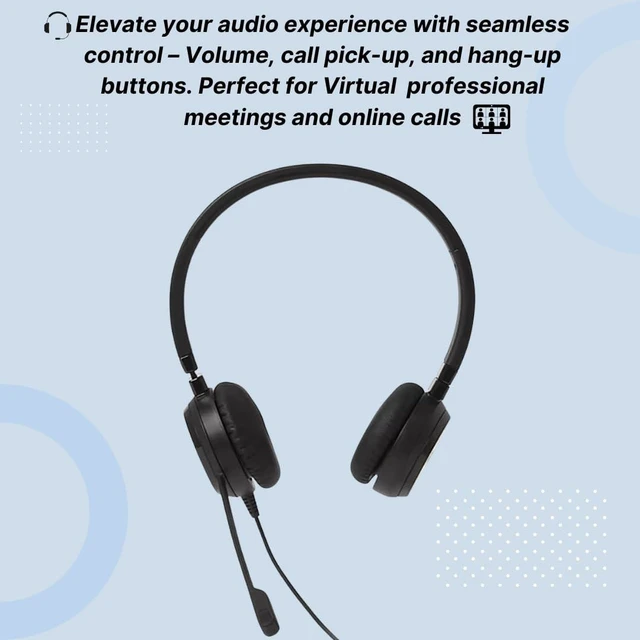 Alt view image 8 of 10 - Ebid-Dealz Replacement for NXT UC-2000 Headset Sound by Jabra for Professional Stereo Headset with Noise-Canceling Mic, Adjustable Headband NX55445 NX59468 HSC016