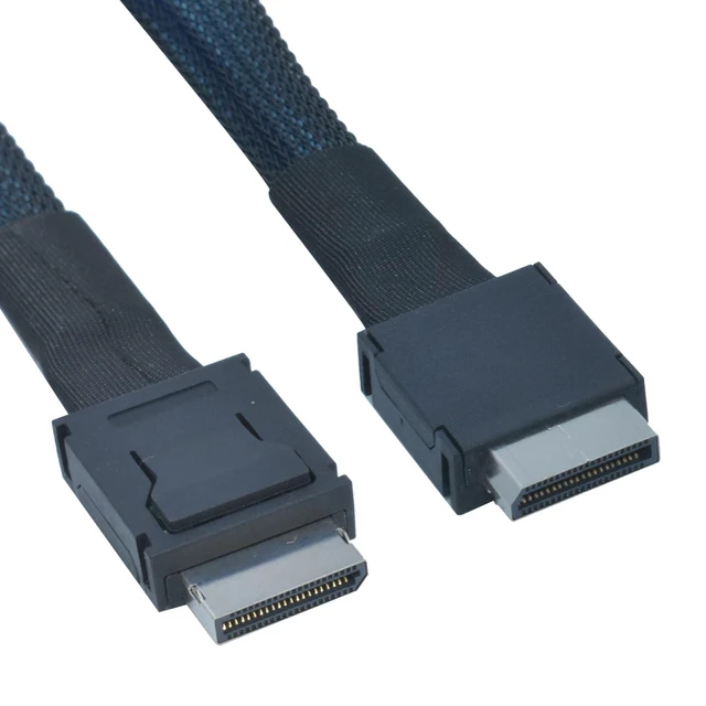 Alt view image 6 of 10 - LetLinkSo Oculink Cable PCIe 4.0 SFF-8611 4i Male Extension Cable for Oculink eGPU onexGPU Mini PC SSD, 4.9 feet (150 cm)