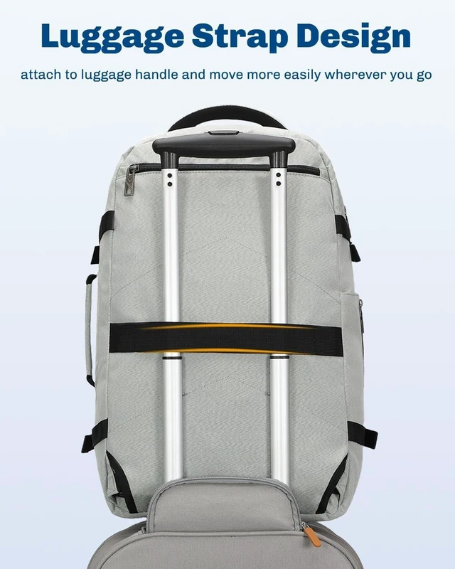 Alt view image 9 of 10 - Hynes Eagle Travel Backpack 40L Flight Approved Carry on Backpack Men Large Cabin Weekender Laptop Backpack Women 15.6 inches Light Green 2024