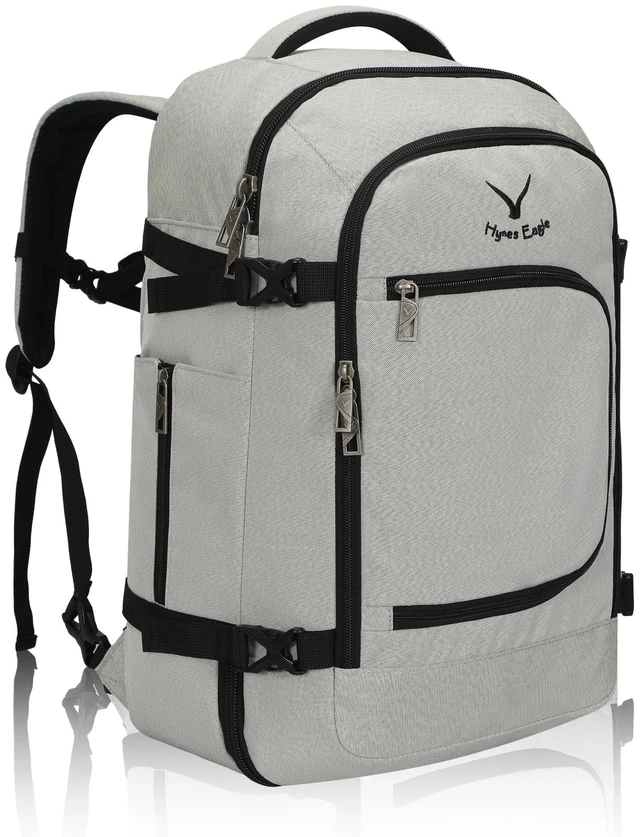 Alt view image 6 of 10 - Hynes Eagle Travel Backpack 40L Flight Approved Carry on Backpack Men Large Cabin Weekender Laptop Backpack Women 15.6 inches Light Green 2024