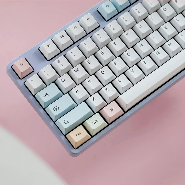 Alt view image 6 of 8 - CuXiu Chalk PBT Keycaps 136 Keys Dye Sub Keycap Set for Cherry MX Switches Mechanical Keyboard gh60 xd64 xd84 xd96 87 104 (English)