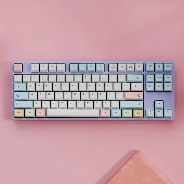 Alt view image 5 of 8 - CuXiu Chalk PBT Keycaps 136 Keys Dye Sub Keycap Set for Cherry MX Switches Mechanical Keyboard gh60 xd64 xd84 xd96 87 104 (English)