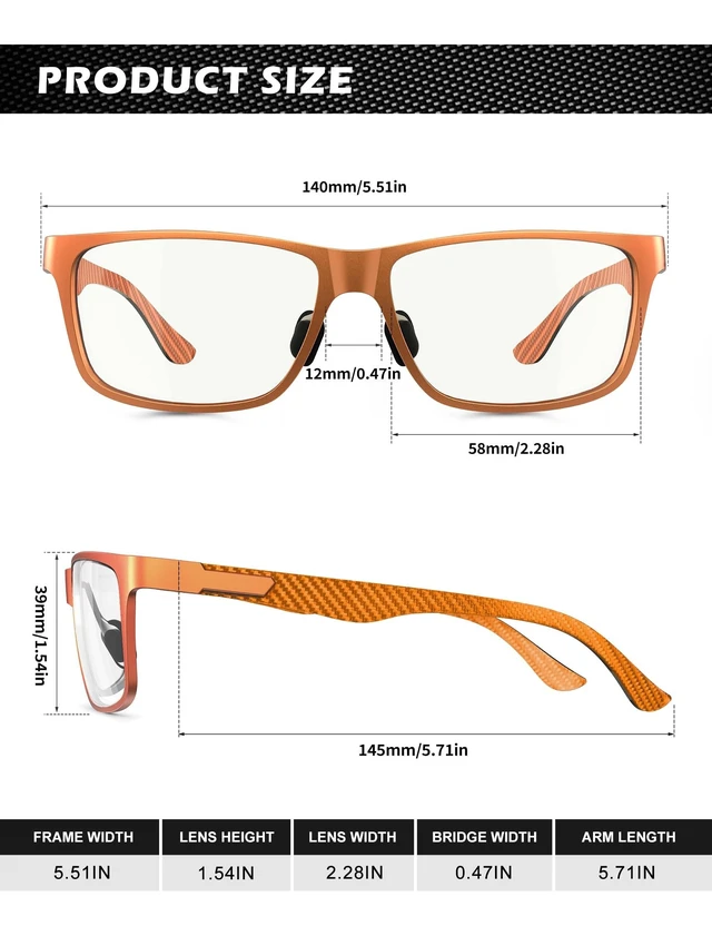 Alt view image 10 of 10 - ANYLUV Blue Light Blocking Glasses Men Computer Gaming Glasses Lightweight Al-Mg Metal Anti Eyestrain Eye Protection