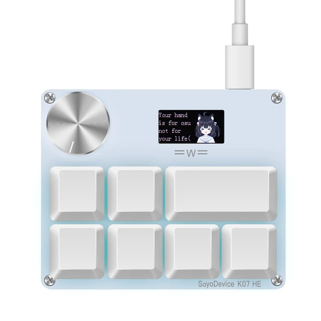 Alt view image 6 of 10 - SAYODEVICE K07-HE Rapid Trigger Hall Effect Music Rhythm Game Keyboard Macro Keypad with Magnetic Linear Switches for OSU and Geometry Dash SDVX DJMAX