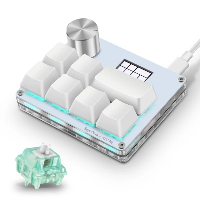 Alt view image 7 of 10 - SAYODEVICE K07-HE Rapid Trigger Hall Effect Music Rhythm Game Keyboard Macro Keypad with Magnetic Linear Switches for OSU and Geometry Dash SDVX DJMAX