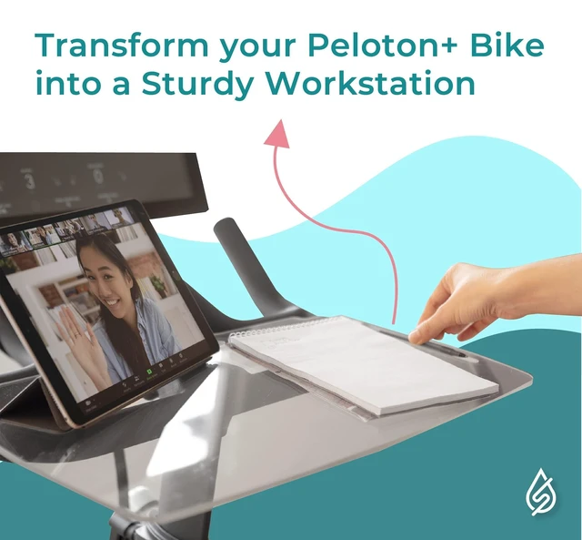 Alt view image 10 of 10 - SELINA for Peloton Bike Desk Tray Table for Laptop, Tablet, Phone & More ^^ Premium Clear Acrylic Holder Compatible with Peloton Bike Plus Peloton Accessories (Bike+)