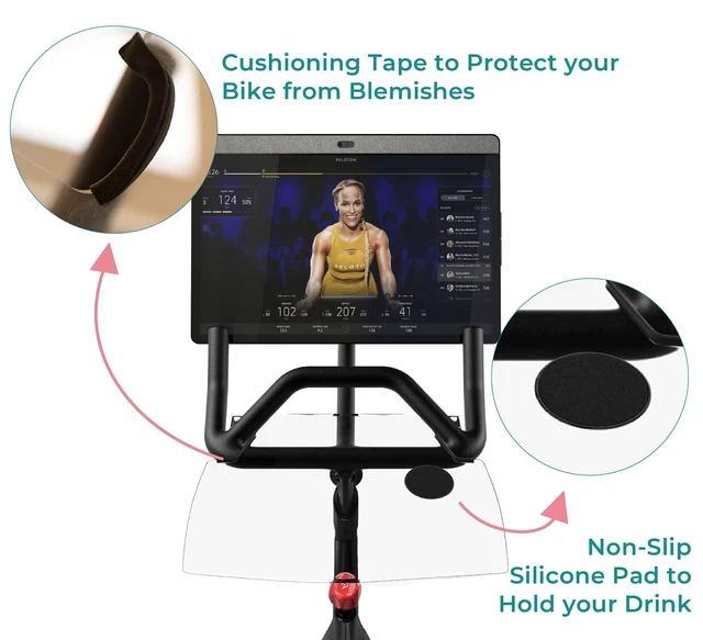 Alt view image 9 of 10 - SELINA for Peloton Bike Desk Tray Table for Laptop, Tablet, Phone & More ^^ Premium Clear Acrylic Holder Compatible with Peloton Bike Plus Peloton Accessories (Bike+)