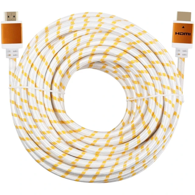 Alt view image 4 of 6 - CableVantage Premium HDMI Cable 100FT 100feet V1.4 for 1080P 3D TV DVD PS4 PS3 360 HDTV Monitor Braided Nylon HDMI Cord, Gold Tip White