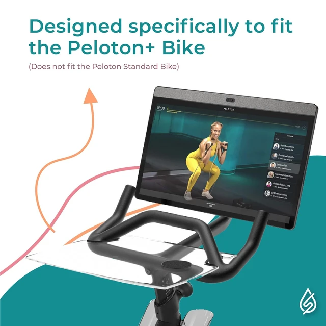 Alt view image 8 of 10 - SELINA for Peloton Bike Desk Tray Table for Laptop, Tablet, Phone & More ^^ Premium Clear Acrylic Holder Compatible with Peloton Bike Plus Peloton Accessories (Bike+)