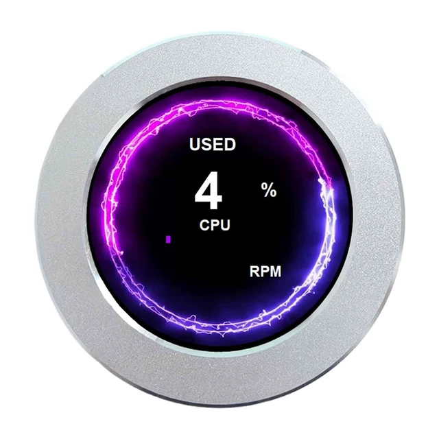 Alt view image 6 of 10 - VSDISPLAY 2.1 Inch Round LCD Screen 480x480 CPU Temperature Date Monitoring Display for Computer PC Case Liquid Cooler,Silver