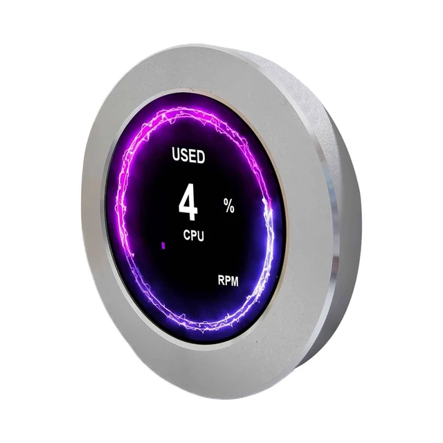 Alt view image 7 of 10 - VSDISPLAY 2.1 Inch Round LCD Screen 480x480 CPU Temperature Date Monitoring Display for Computer PC Case Liquid Cooler,Silver