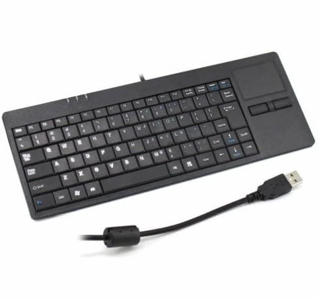 Alt view image 6 of 10 - Wisoqu Builtin Touchpad HUB Port Wired Keyboard, Mute USB Keyboard, Antislip Mat for Desktop Laptop Computer