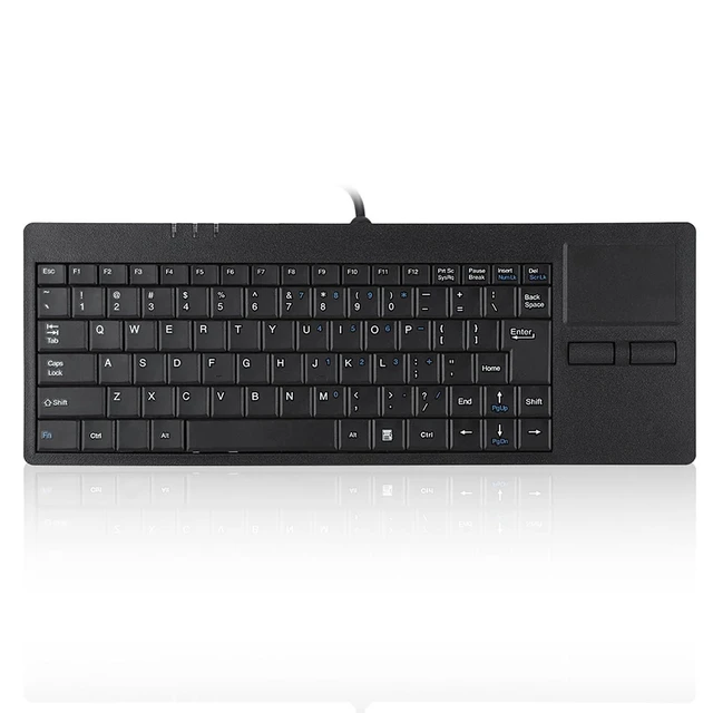 Alt view image 9 of 10 - Wisoqu Builtin Touchpad HUB Port Wired Keyboard, Mute USB Keyboard, Antislip Mat for Desktop Laptop Computer
