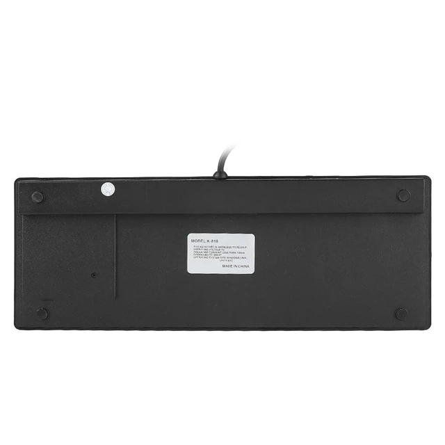 Alt view image 10 of 10 - Wisoqu Builtin Touchpad HUB Port Wired Keyboard, Mute USB Keyboard, Antislip Mat for Desktop Laptop Computer