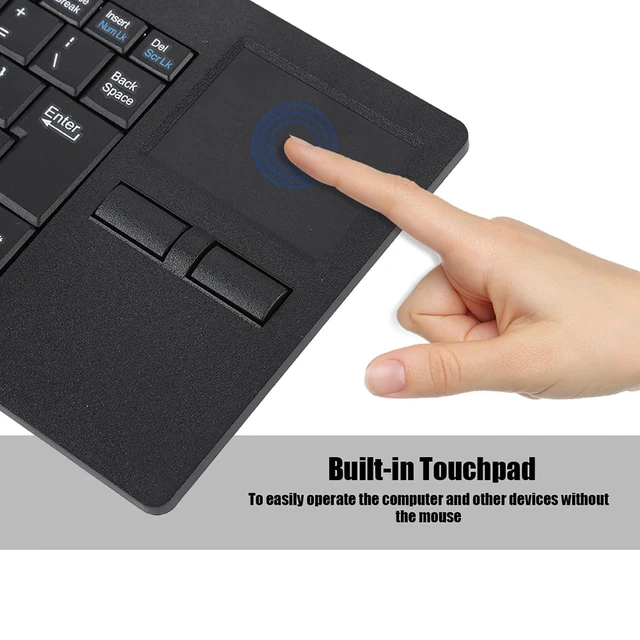 Alt view image 8 of 10 - Wisoqu Builtin Touchpad HUB Port Wired Keyboard, Mute USB Keyboard, Antislip Mat for Desktop Laptop Computer