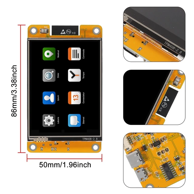 Alt view image 9 of 10 - AOICRIE 2pcs 2.8" inch ESP32 Display ESP32 Development Board ESP32-2432S028R WiFi Bluetooth Resistive Touch Screen ILI9341 Driver 240X320 Smart Display TFT LCD Module
