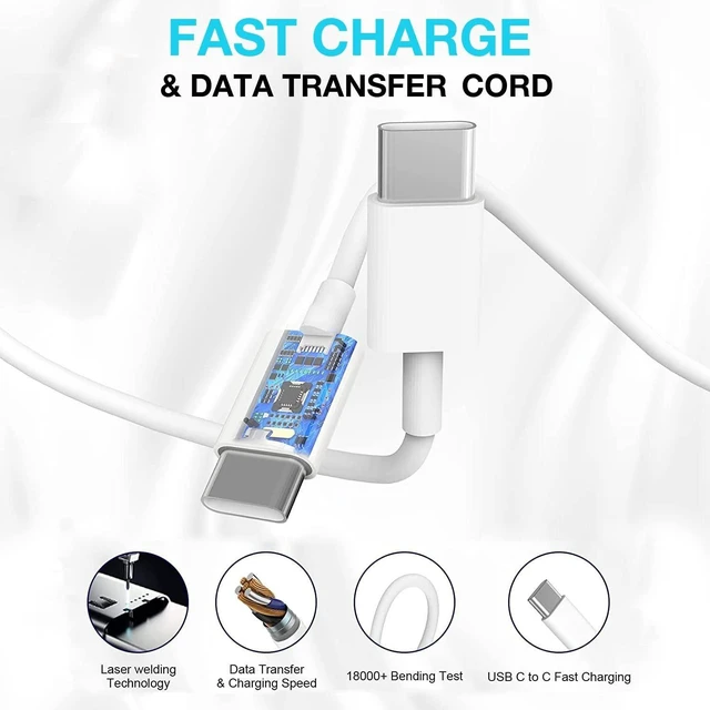 Alt view image 10 of 10 - Long USB C Cable for iPhone 16 15 Charger,2Pack 20W USB C Charger Block i Phone 16 Pro Fast Charging 6FT C to C Cord Cable for iPhone 16/16 Pro/16 Plus/16 Pro Max/15/15 Plus/15 Pro Max/15 Pro/iPadPro