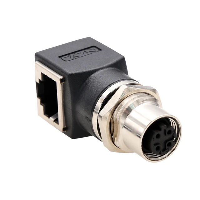 Alt view image 6 of 10 - HangTon M12 to RJ45 Ethernet Adapter, 4pin D-Code Female for Network Switch Profinet EtherCat Industrial Machine Control Automation Sensor Encoder, CAT5e CAT6 1Gbps Speed, Waterproof