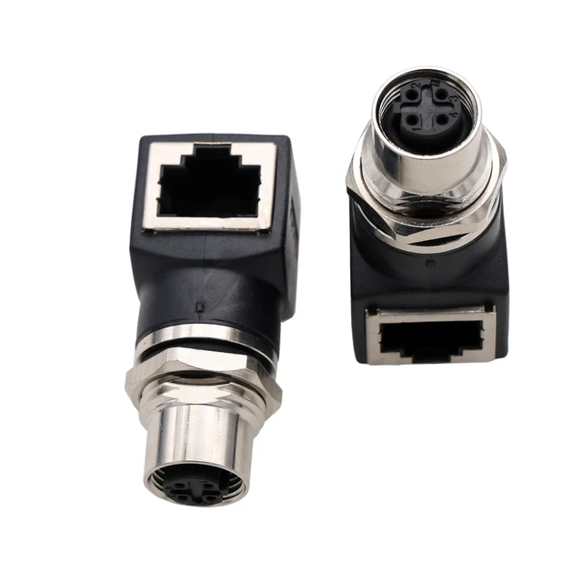 Alt view image 8 of 10 - HangTon M12 to RJ45 Ethernet Adapter, 4pin D-Code Female for Network Switch Profinet EtherCat Industrial Machine Control Automation Sensor Encoder, CAT5e CAT6 1Gbps Speed, Waterproof